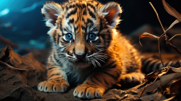 Baby Tiger HD 8K wallpaper Stock Photographic Image