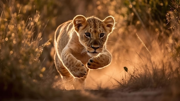 baby tijger rennen