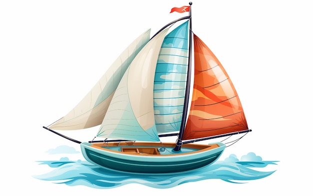 Baby Toy Sailboat on Transparent Background