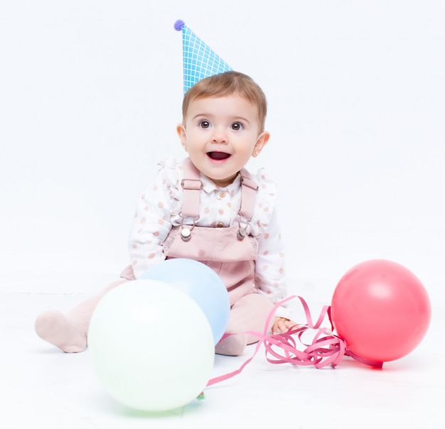 Foto baby verjaardagsfeestje met ballonnen