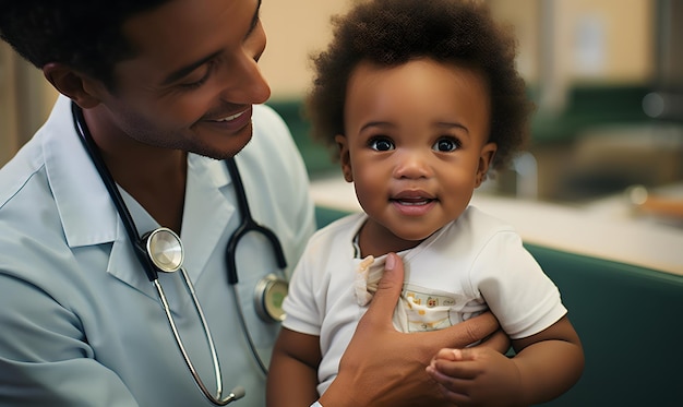 Photo baby visit to the doctor