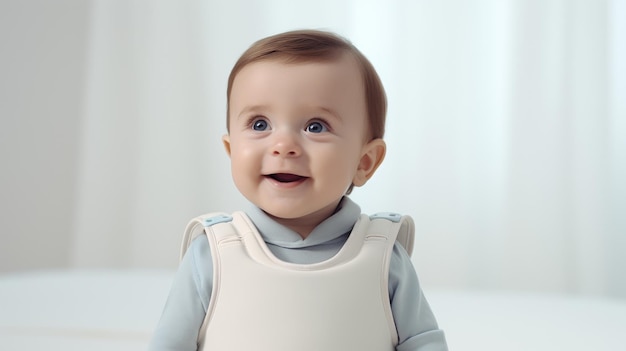 Baby Wearing a Bib and Smiling