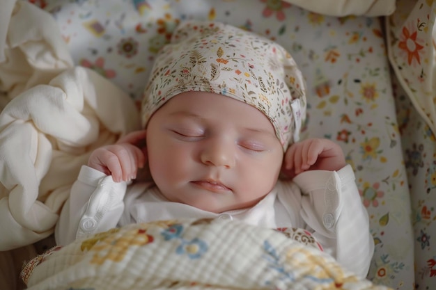 a baby wearing a hat that says  baby