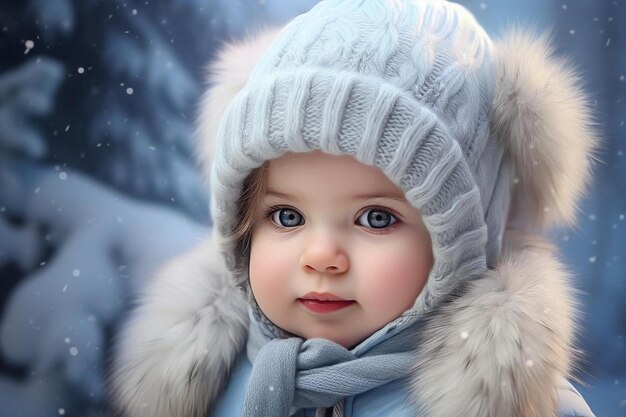 Photo a baby wearing a hat that says  winter