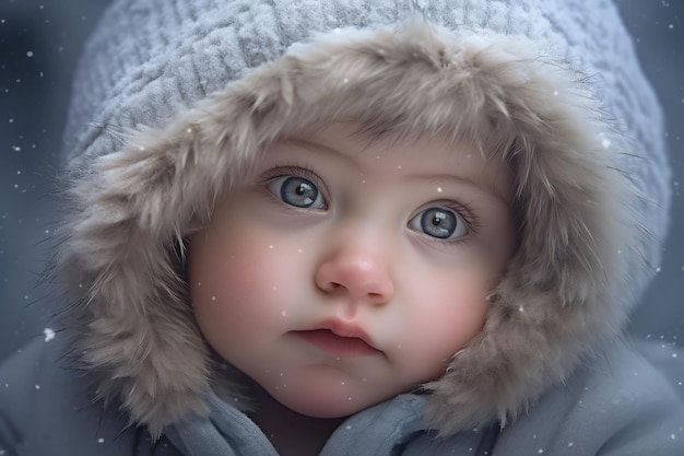 Baby winter outdoor Snow coat child Generate Ai