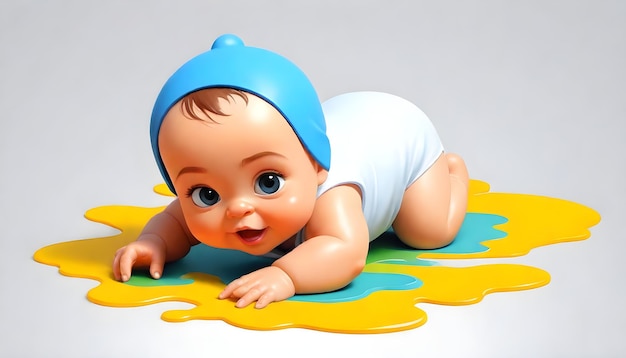 Photo a baby with a blue hat on and a blue hat