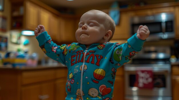 Foto bambino con elazione cuore sorge spirito danza euforia inonda ogni fibra