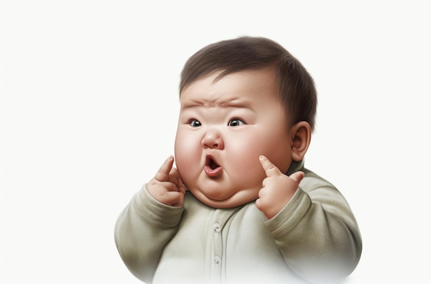 baby with exaggerated facial expression