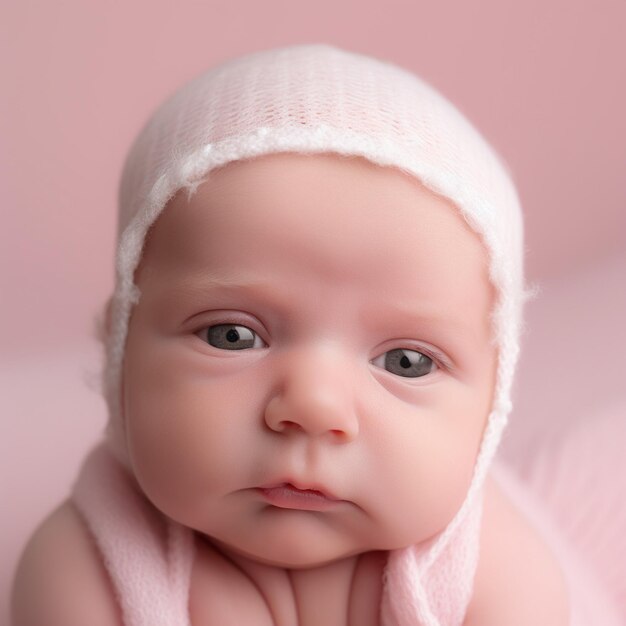 baby with an intrigued look in high detail