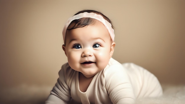 A baby with large cute eyes