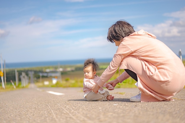 baby with long load in japan