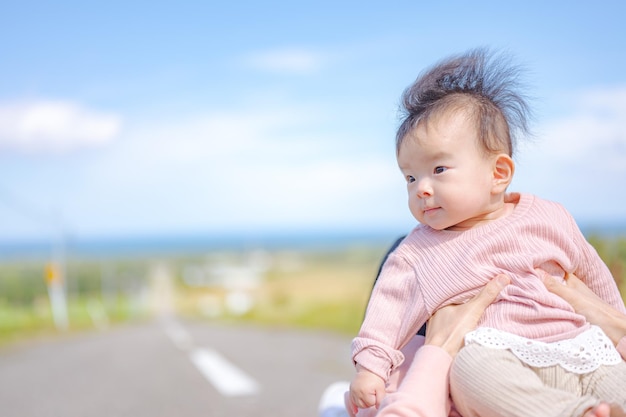 baby with long load in japan