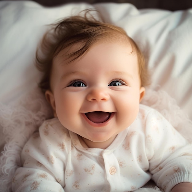 Photo a baby with a white shirt that says quot baby quot on it