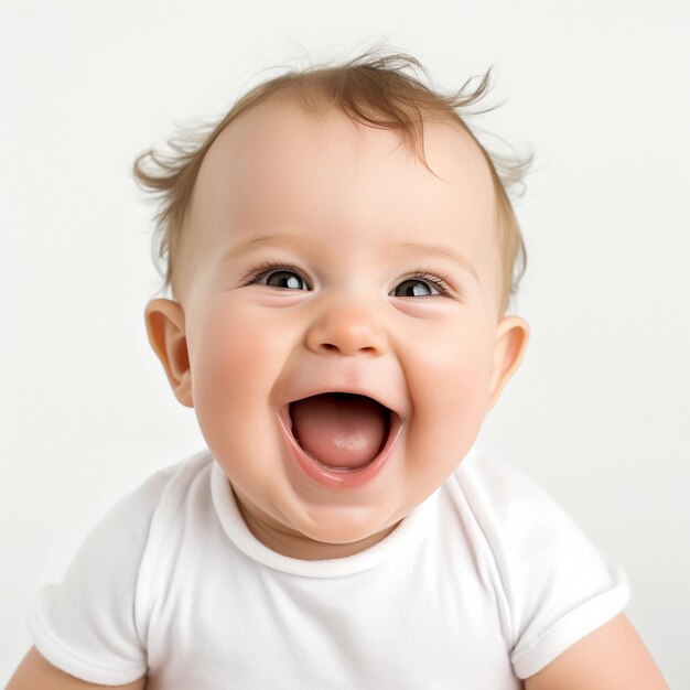 a baby with a white shirt that says baby on it