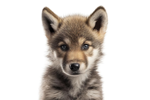 Baby wolf portrait Generative AI illustration