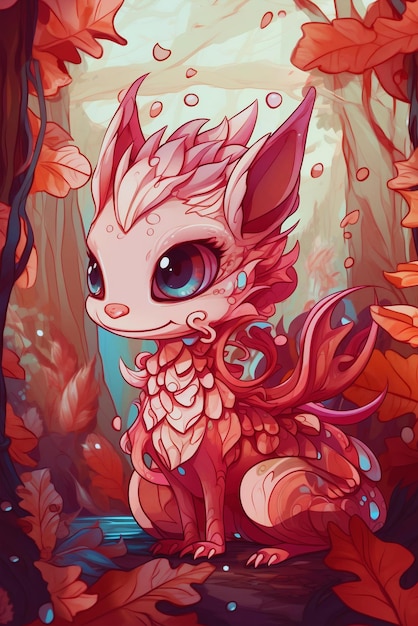 A baby woodland dragon for wallpapers