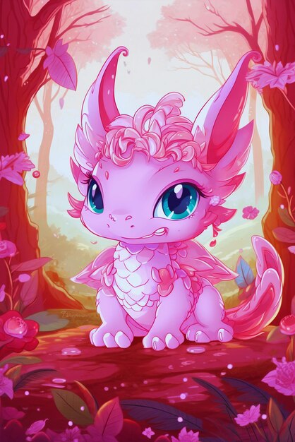 A baby woodland dragon for wallpapers