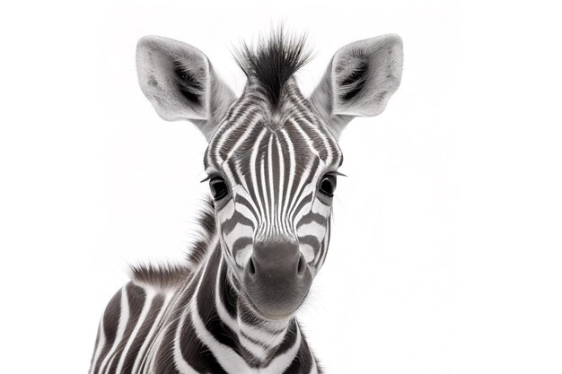 Baby zebra portrait Generative AI illustration