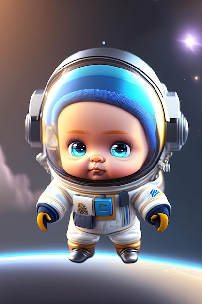 Babyastronaut in een ruimtepak