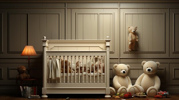 Foto babybed in klassieke stijl