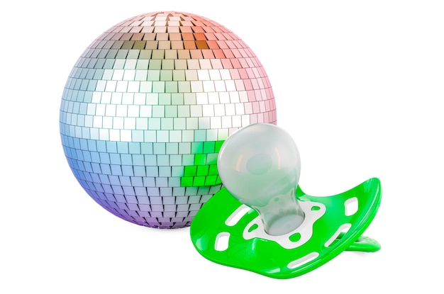 Babyfopspeen met het 3D teruggeven van de spiegeldiscobal