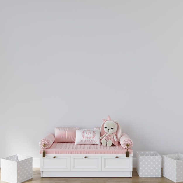 Babykamer blanco muurmodel, meubels met speelgoed