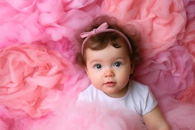 Babymeisje in het roze