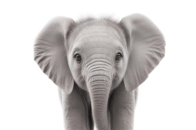 Babyolifant portret Generatieve AI illustratie