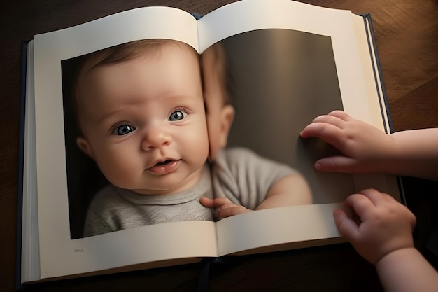아기 의 첫 번째 부드러운 책 페이지 와 일러스트레이션