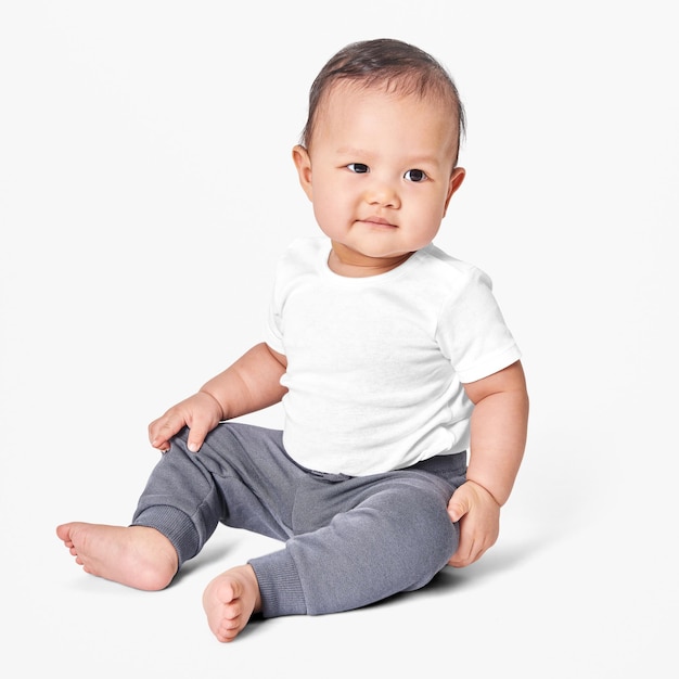 Babys png clothing mockup in studio