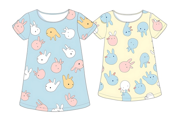 a babys shirt with a blue and yellow bunny on it