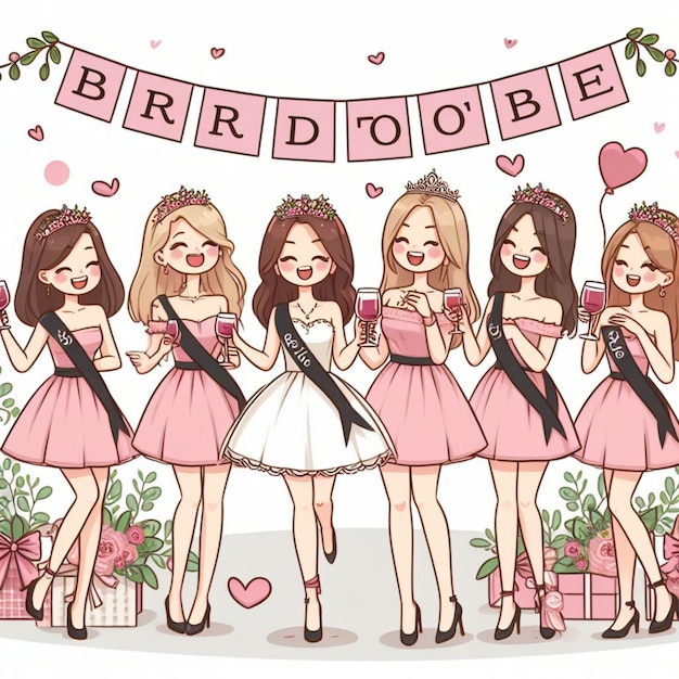 Photo bachelorette party illustration