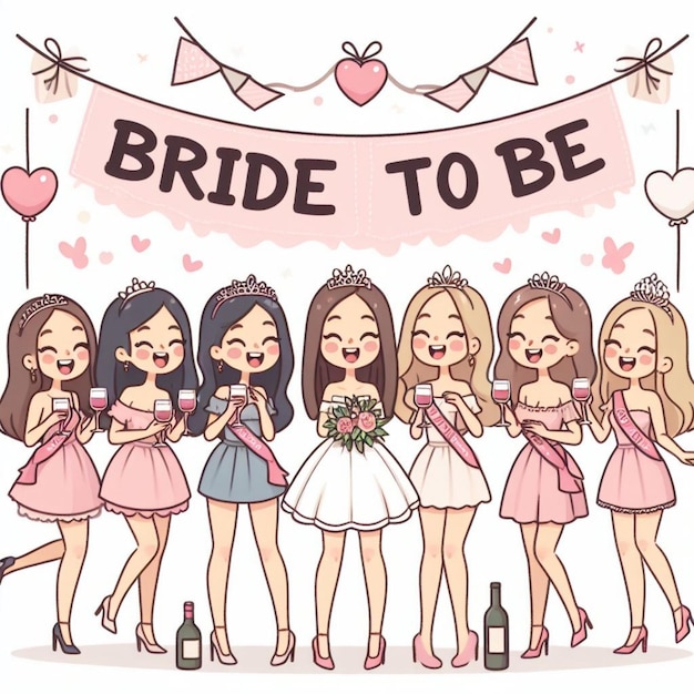 Photo bachelorette party illustration