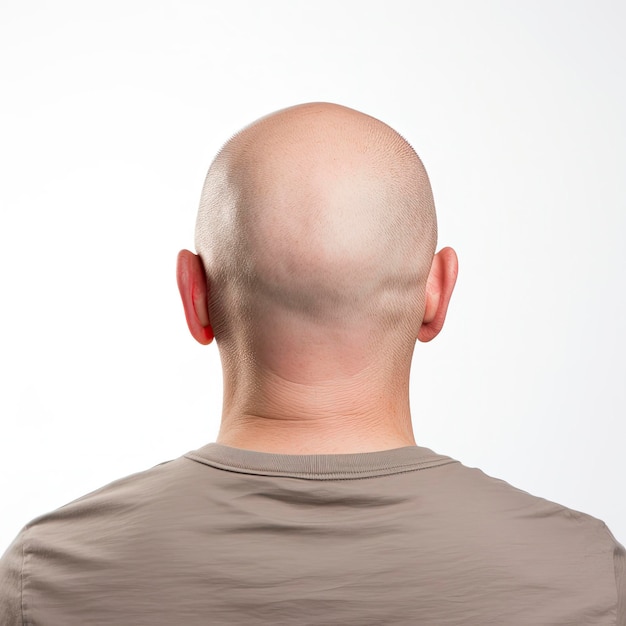 The back of a bald man's head