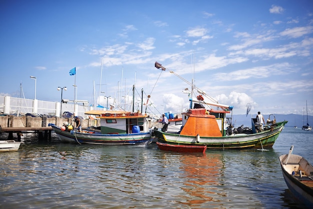 Back from the big fish A shot of fishing boats in the harbour