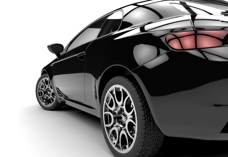 Photo back of a generic black car