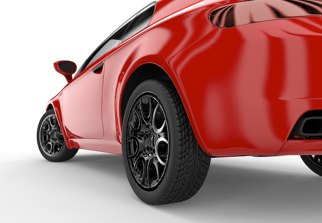 一般的な赤いスポーツカーの裏