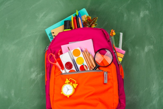 Back pack with school utensils