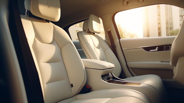 Photo back passenger seats in modern luxury car frontalgenerative ai