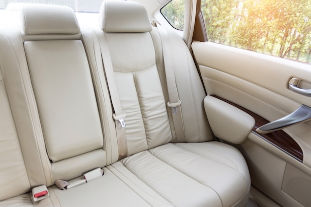 Photo back passenger seats in modern luxury car