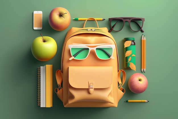 Back to school 3d abstract background