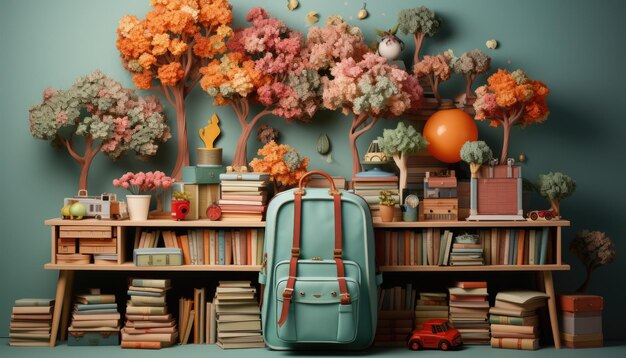 back to school 3d models isolated background