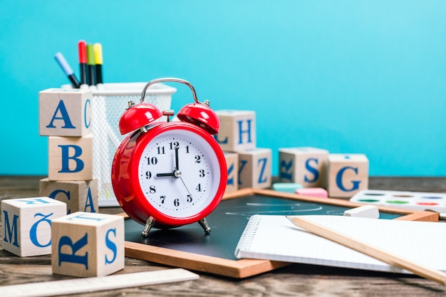 Torna a scuola accessori sul blu