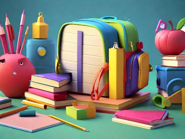 Back to school again 3D Animation Style back to school again