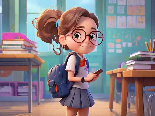 Back to school again 3d animation style back to school again