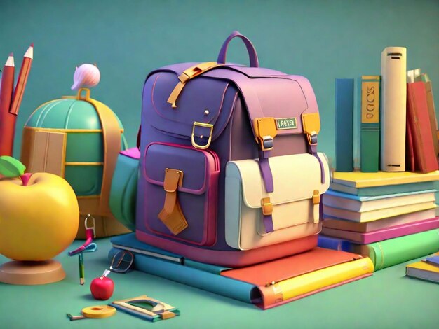 Back to school again 3D Animation Style back to school again