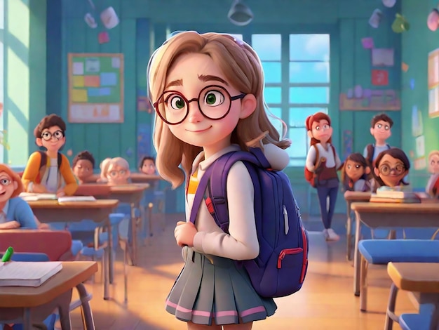 Back to school again 3D Animation Style back to school again
