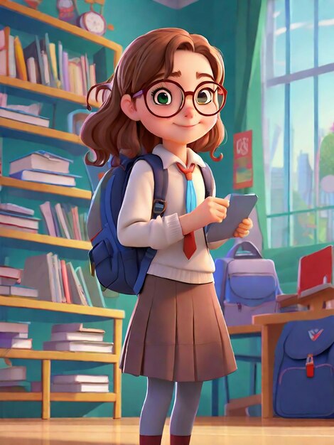 Back to school again 3d animation style back to school again