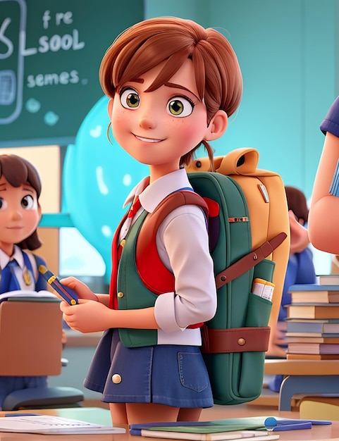 Back to school again 3D Animation Style back to school again