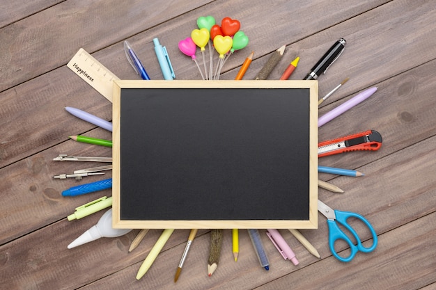 Back to school background concept and Office stationary background concept. 